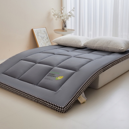 （买家秀爆款花型不断货）A类母婴级水洗棉床垫子羽丝棉床垫子水洗棉床护垫子水洗棉床垫褥子学生宿舍床垫子 云朵-高级灰