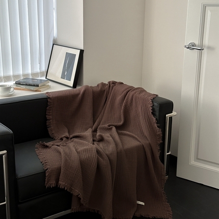 91家纺网 家纺一手货源 找家纺 山舍 2025新款毛毯毯子 陶泥