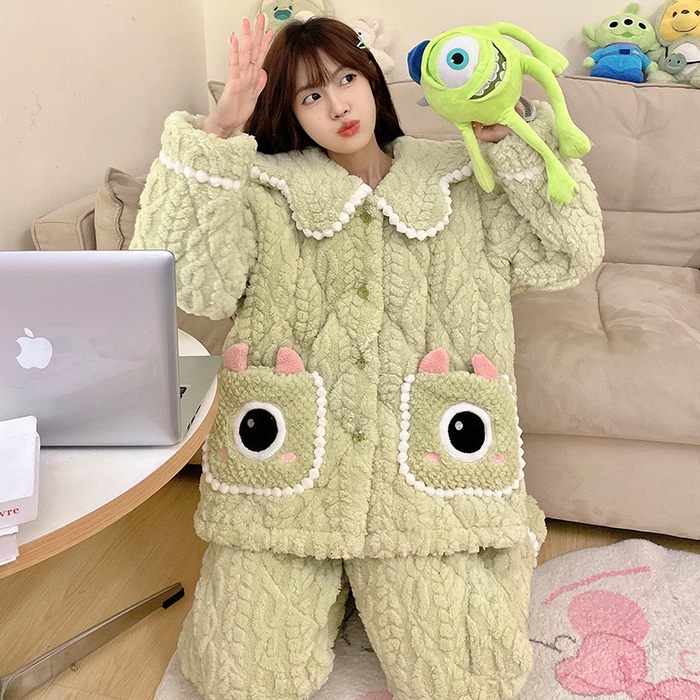 91家纺网 家纺一手货源 找家纺 （总）妍景 2025新款夹棉独眼怪家居服