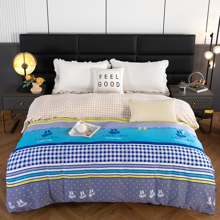 91家纺网 家纺一手货源 找家纺 （总）2025新款纯棉棉加绒被套A棉B牛奶绒