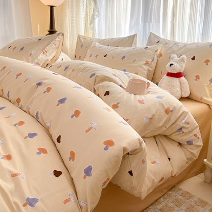 柠馨 2025新款13372全棉印花莫凡彼系列四件套第一批 五彩蘑菇