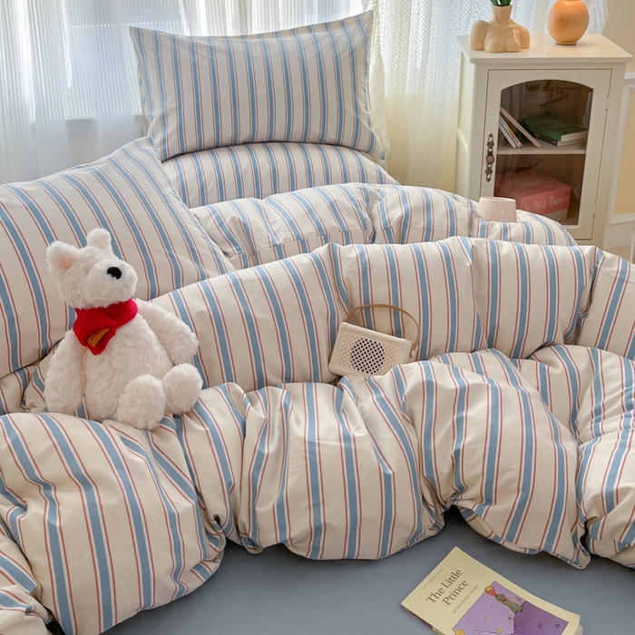 91家纺网 家纺一手货源 找家纺 柠馨 2025新款13372全棉印花莫凡彼系列四件套第一批 空青