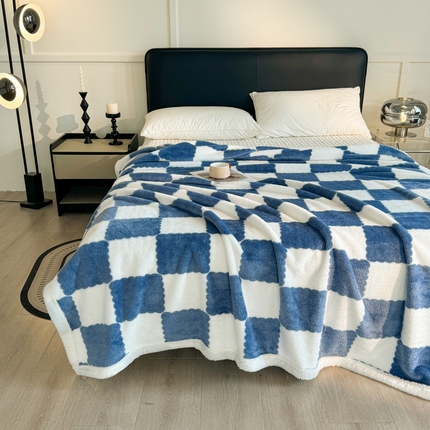 91家纺网 家纺一手货源 找家纺 （总）（买家秀爆款花型 不断货）A类母婴级北极绒毛毯棋盘格毛毯双层毯子牛奶绒毛毯牛奶绒毯子午睡毯珊瑚绒毛毯