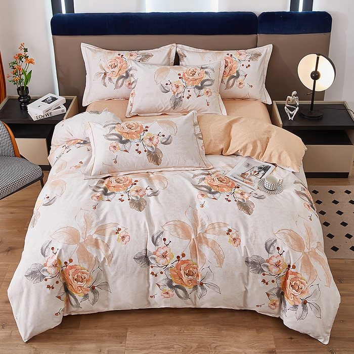 91家纺网 家纺一手货源 找家纺 雲归梦 2024新款加厚全棉生态磨毛大版四件套 花语诺