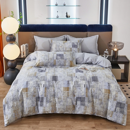 雲归梦 2024新款加厚全棉生态磨毛大版四件套 情歌-灰