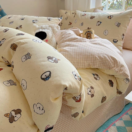 91家纺网 家纺一手货源 找家纺 （总）瑞莱 （持续上新）2024冬季新款13372全棉印花四件套-卡通系列