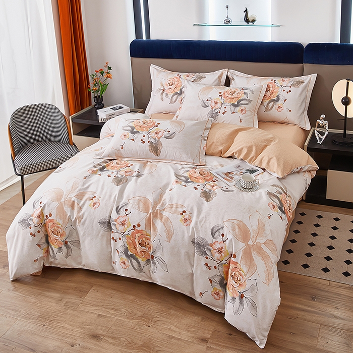 91家纺网 家纺一手货源 找家纺 雲归梦 2024新款加厚全棉生态磨毛大版四件套 花语诺