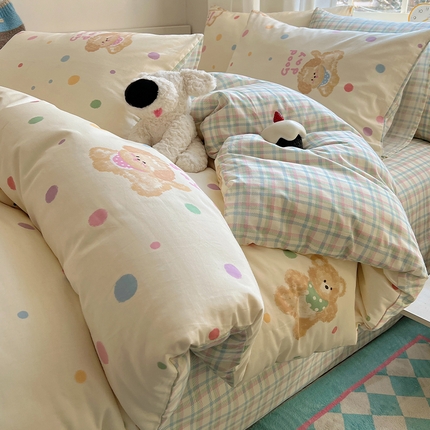 91家纺网 家纺一手货源 找家纺 （总）瑞莱 （持续上新）2024冬季新款13372全棉印花四件套-卡通系列