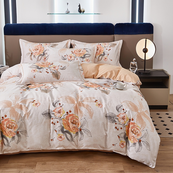 91家纺网 家纺一手货源 找家纺 雲归梦 2024新款加厚全棉生态磨毛大版四件套 花语诺