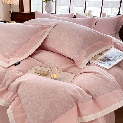 （总） 2025新款冬季全棉磨毛四件套纯棉数码印花拼接被套床单轻奢风床笠款A类床上用品 