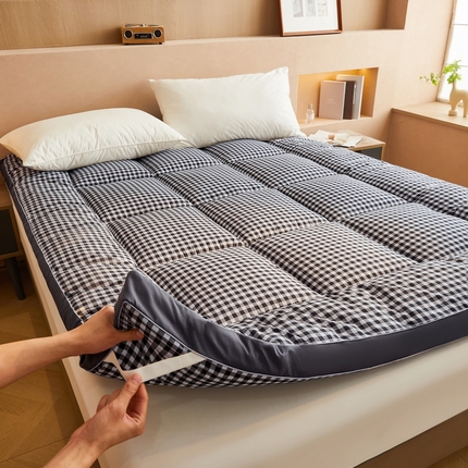 （买家秀爆款花型不断货）A类母婴级水洗棉床垫子羽丝棉床垫子水洗棉床护垫子水洗棉床垫褥子学生宿舍床垫子 黑白格