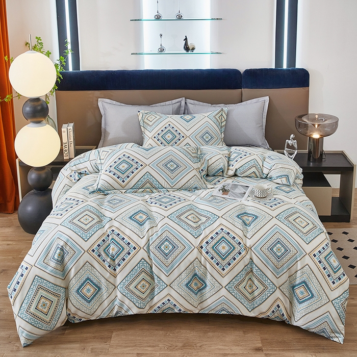 91家纺网 家纺一手货源 找家纺 雲归梦 2024新款加厚全棉生态磨毛大版四件套 悠闲-米