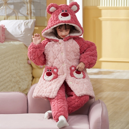 （总）妍景家居生活馆 2025新款儿童夹棉款-草莓熊