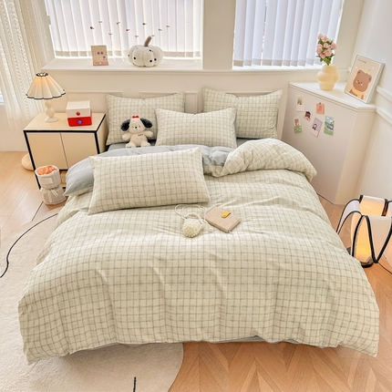柠馨 2025新款13372全棉印花四件套无印风系列 空白格