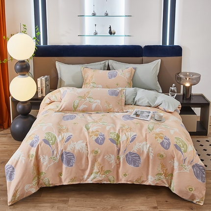 雲归梦 2024新款加厚全棉生态磨毛大版四件套 恋爱-叶