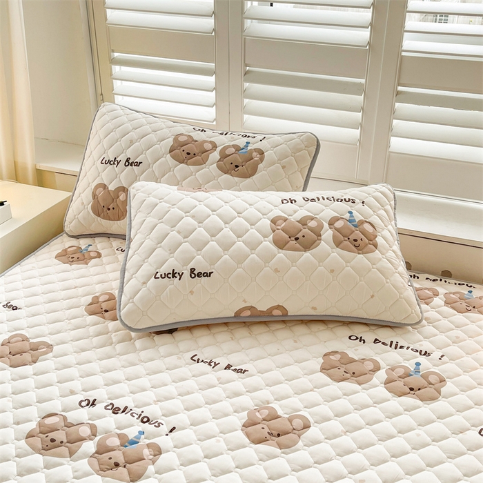 91家纺网 家纺一手货源 找家纺  【高克重加厚】雯豆 新品磨毛夹棉床笠印花水洗棉床笠三件套床垫保护罩 杰克王子