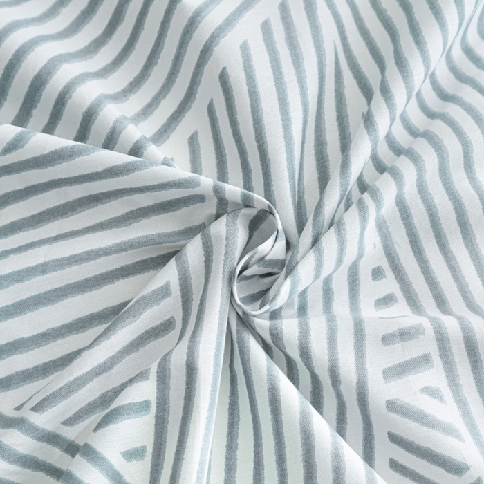 91家纺网 家纺一手货源 找家纺 柠馨 2025新款13372全棉印花四件套无印风系列 编制生活绿