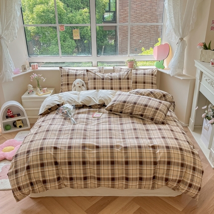 柠馨 2025新款13372全棉印花四件套无印风系列 格调之旅