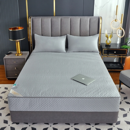 91家纺网 家纺一手货源 找家纺 （总）乐逸家纺 2025新品清雅全棉六面全包夹棉床笠