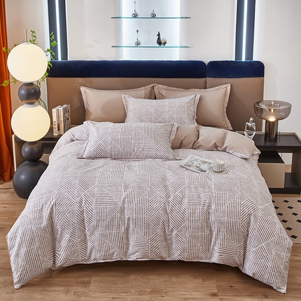 雲归梦 2024新款加厚全棉生态磨毛大版四件套 格风