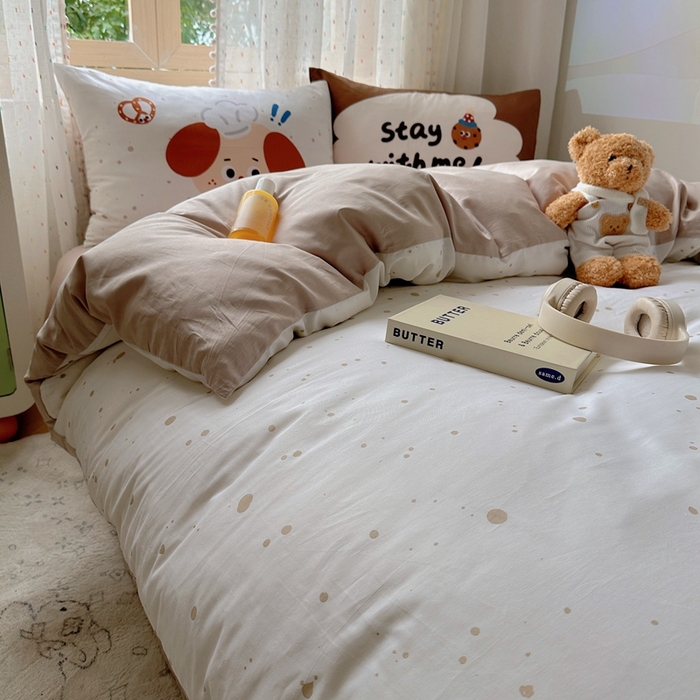 91家纺网 家纺一手货源 找家纺 美乐迪家纺 2025新款全棉绣花四件套 厨师狗狗