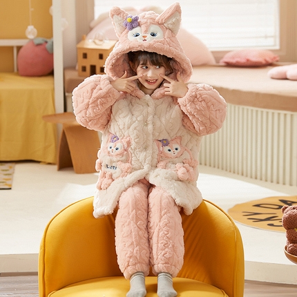 （总）妍景家居生活馆 2025新款儿童夹棉款-玲娜贝尔儿橘粉