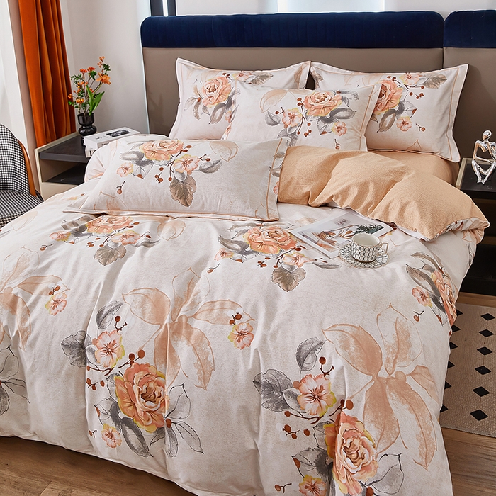 91家纺网 家纺一手货源 找家纺 雲归梦 2024新款加厚全棉生态磨毛大版四件套 花语诺