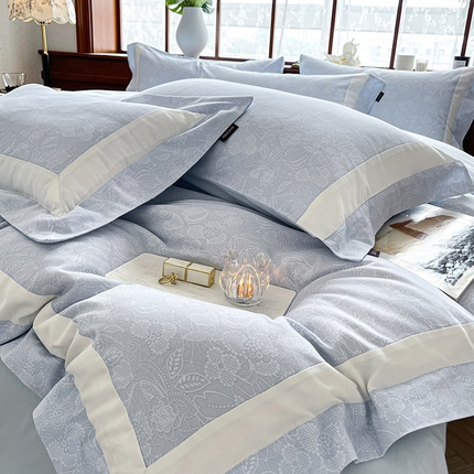 91家纺网 家纺一手货源 找家纺 （总） 2025新款冬季全棉磨毛四件套纯棉数码印花拼接被套床单轻奢风床笠款A类床上用品 
