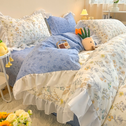 91家纺网 家纺一手货源 找家纺 （总）简宜家居（朝初家纺） 2025新款40支13070全棉花边款四件套