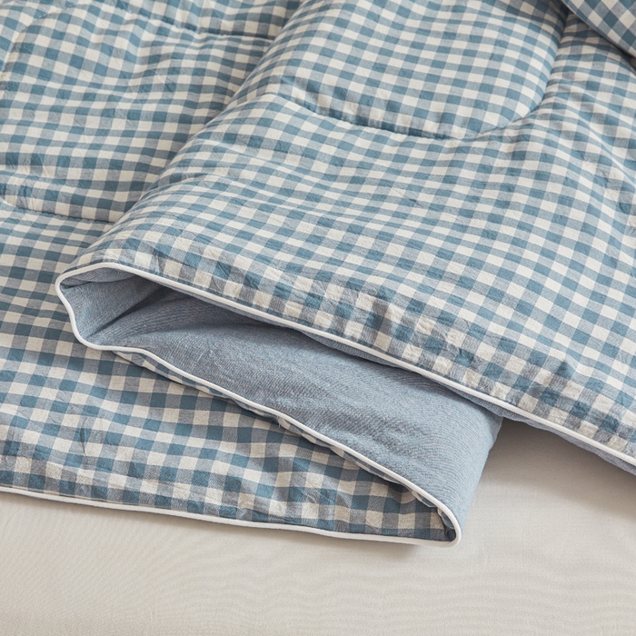 91家纺网 家纺一手货源 找家纺 梦初语 2025新款四季款良品棉花被子家用被芯 蓝小格