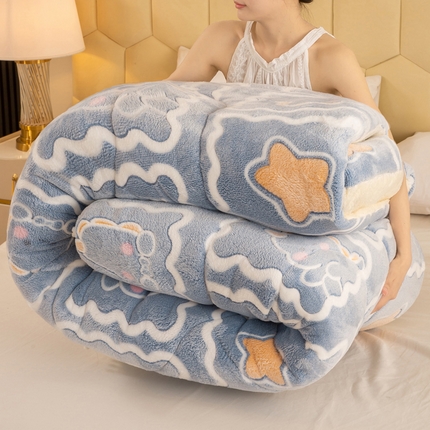 梦初语 2025新款雪花绒羊羔绒厚实保暖被子被芯 几何空间