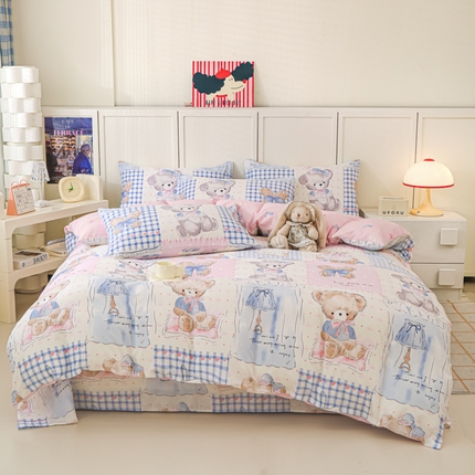 金鑫汇家纺 2025新款全棉印花单被套 熊熊精灵