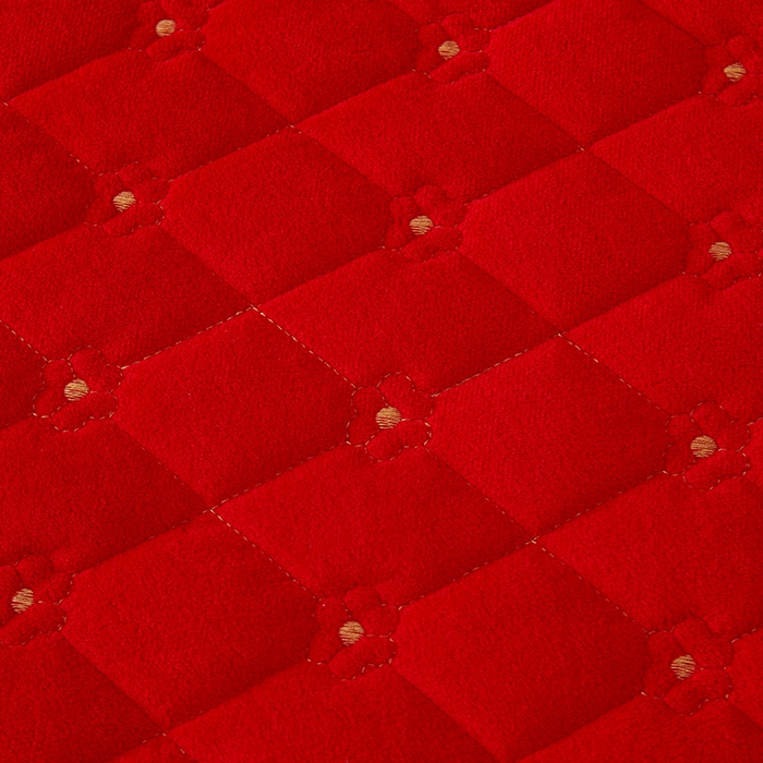 91家纺网 家纺一手货源 找家纺 罗艺轩 2025新款婴儿绒双层夹棉可拆卸床裙-花语 花语-大红