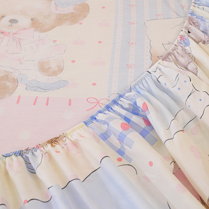 91家纺网 家纺一手货源 找家纺 金鑫汇家纺 2025新款全棉印花单床笠 熊熊精灵