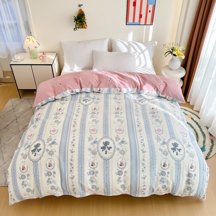 91家纺网 家纺一手货源 找家纺 天之爱 2025新款全棉印花单被套 花兔仙子