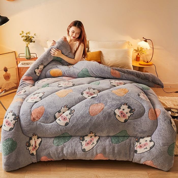 91家纺网 家纺一手货源 找家纺 梦初语 2025新款雪花绒羊羔绒厚实保暖被子被芯 勇敢牛牛