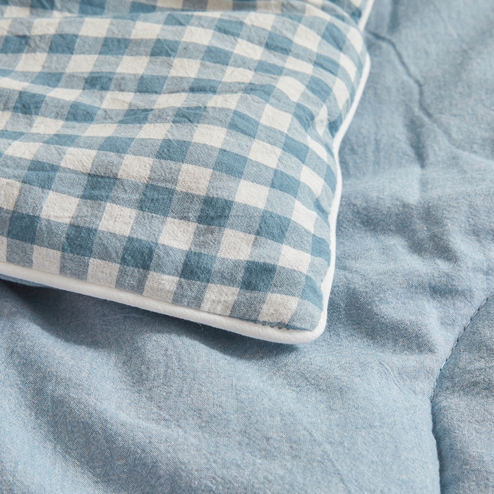 91家纺网 家纺一手货源 找家纺 梦初语 2025新款四季款良品棉花被子家用被芯 蓝小格