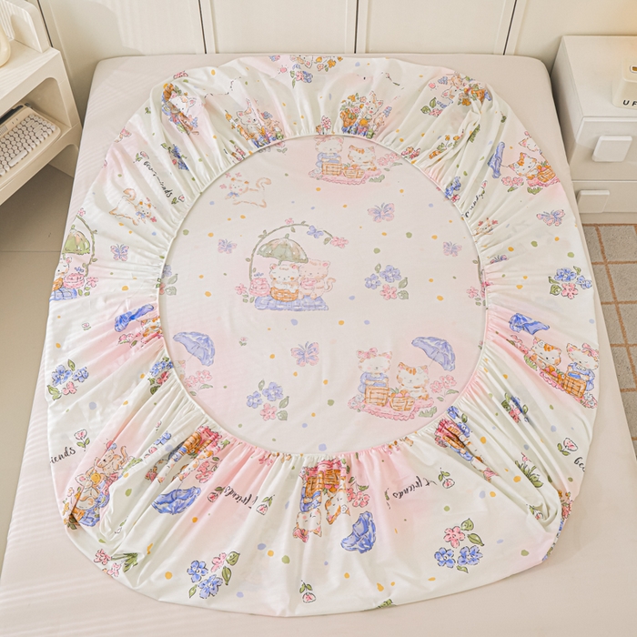 91家纺网 家纺一手货源 找家纺 （总）金鑫汇家纺 2025新款全棉印花单床笠