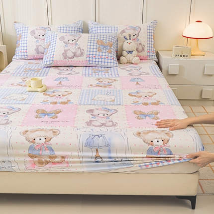 91家纺网 家纺一手货源 找家纺 （总）金鑫汇家纺 2025新款全棉印花单床笠