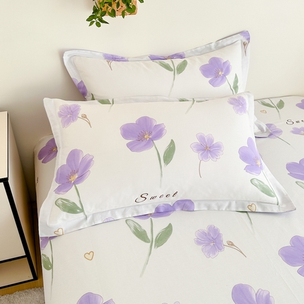 天之爱 2025新款全棉印花单枕套 甜美花韵