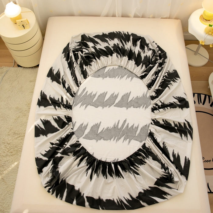 91家纺网 家纺一手货源 找家纺 简宜家居（朝初家纺） 2025新款40支全棉A版床笠 波纹