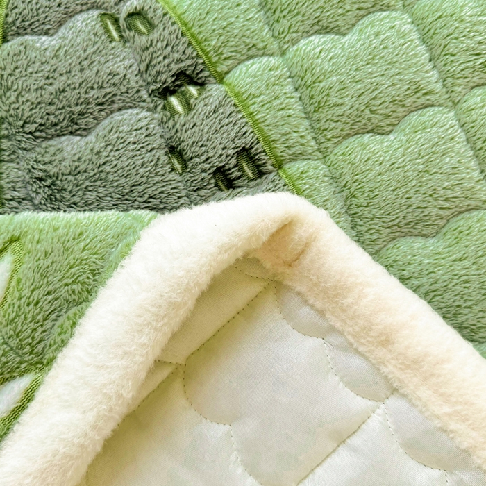 91家纺网 家纺一手货源 找家纺 梦初语 2025新款高克重雪花绒床垫褥床护垫--学生款 盎然绿果