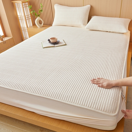 雅萱家纺 2025新款A类亲肤简约款大豆床笠 防水-云朵白-床笠