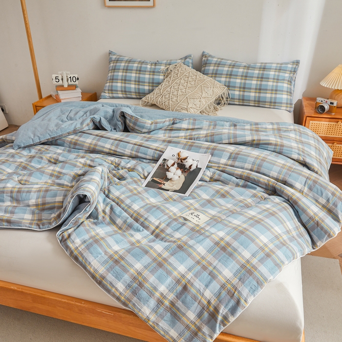 91家纺网 家纺一手货源 找家纺 梦初语 2025新款四季款良品棉花被子家用被芯 绅士格