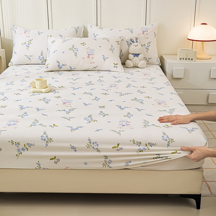 91家纺网 家纺一手货源 找家纺 （总）金鑫汇家纺 2025新款全棉印花单床笠