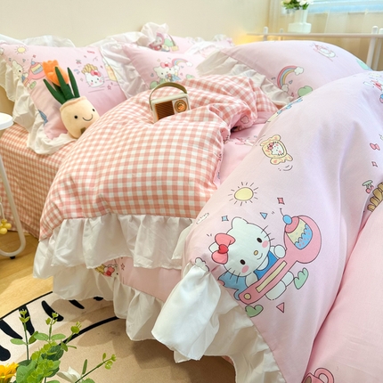 91家纺网 家纺一手货源 找家纺 （总）简宜家居（朝初家纺） 2025新款40支13070全棉花边款四件套