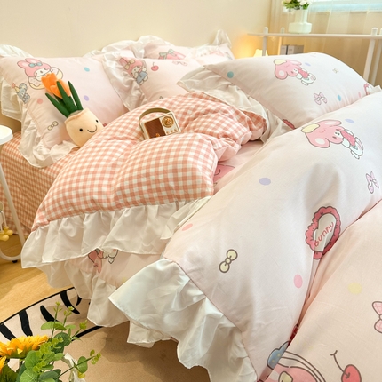 91家纺网 家纺一手货源 找家纺 （总）简宜家居（朝初家纺） 2025新款40支13070全棉花边款四件套