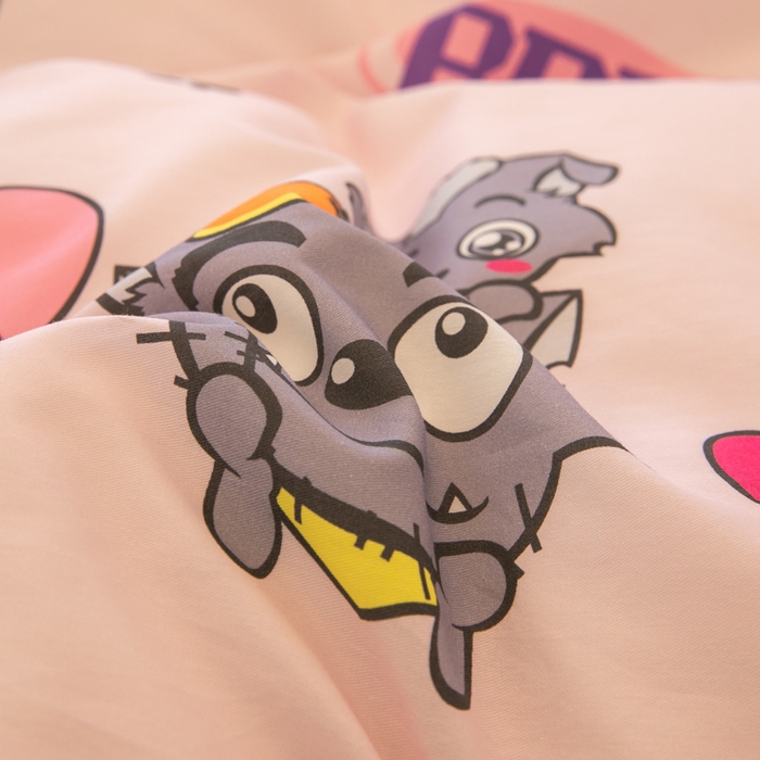 91家纺网 家纺一手货源 找家纺 简宜家居（朝初家纺） 2025新款40支斜纹12868纯棉全棉喜羊羊灰太狼系列四件套 开心灰太狼