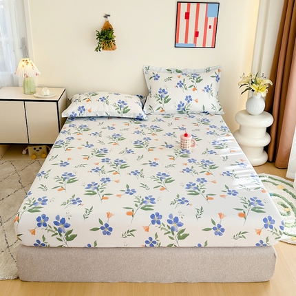 91家纺网 家纺一手货源 找家纺 天之爱 2025新款全棉印花单床笠 清风【床笠】