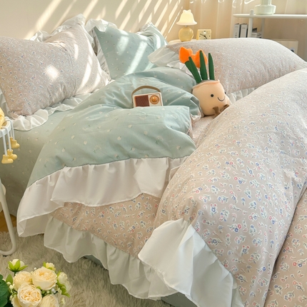 91家纺网 家纺一手货源 找家纺 （总）简宜家居（朝初家纺） 2025新款40支13070全棉花边款四件套